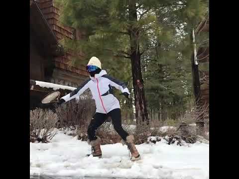 Reflex volley practice during a snowball fight